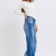 Judy Blue Distressed High Waist Wide Leg Jeans-Trendsi-[option4]-[option5]-[option6]-[option7]-[option8]-Shop-Boutique-Clothing-for-Women-Online