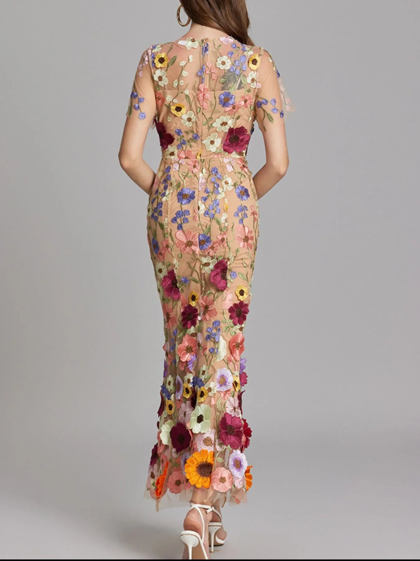 Floral Embroidered Mesh Overlay Maxi Dress-Dresses-Trendsi-[option4]-[option5]-[option6]-[option7]-[option8]-Shop-Boutique-Clothing-for-Women-Online