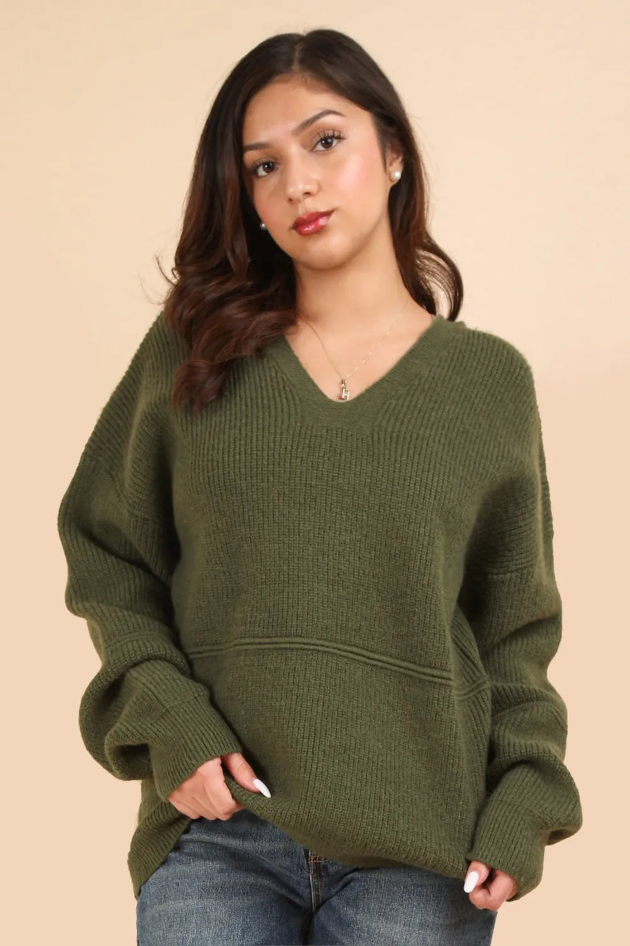 VERY J Seam Detail Drop Shoulder Hooded Sweater-sweater-Trendsi-[option4]-[option5]-[option6]-[option7]-[option8]-Shop-Boutique-Clothing-for-Women-Online