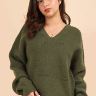 VERY J Seam Detail Drop Shoulder Hooded Sweater-sweater-Trendsi-[option4]-[option5]-[option6]-[option7]-[option8]-Shop-Boutique-Clothing-for-Women-Online