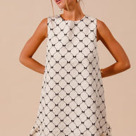 SO ME Texture Bow Printed Mini Ruffle Dress-Dresses-Trendsi-[option4]-[option5]-[option6]-[option7]-[option8]-Shop-Boutique-Clothing-for-Women-Online