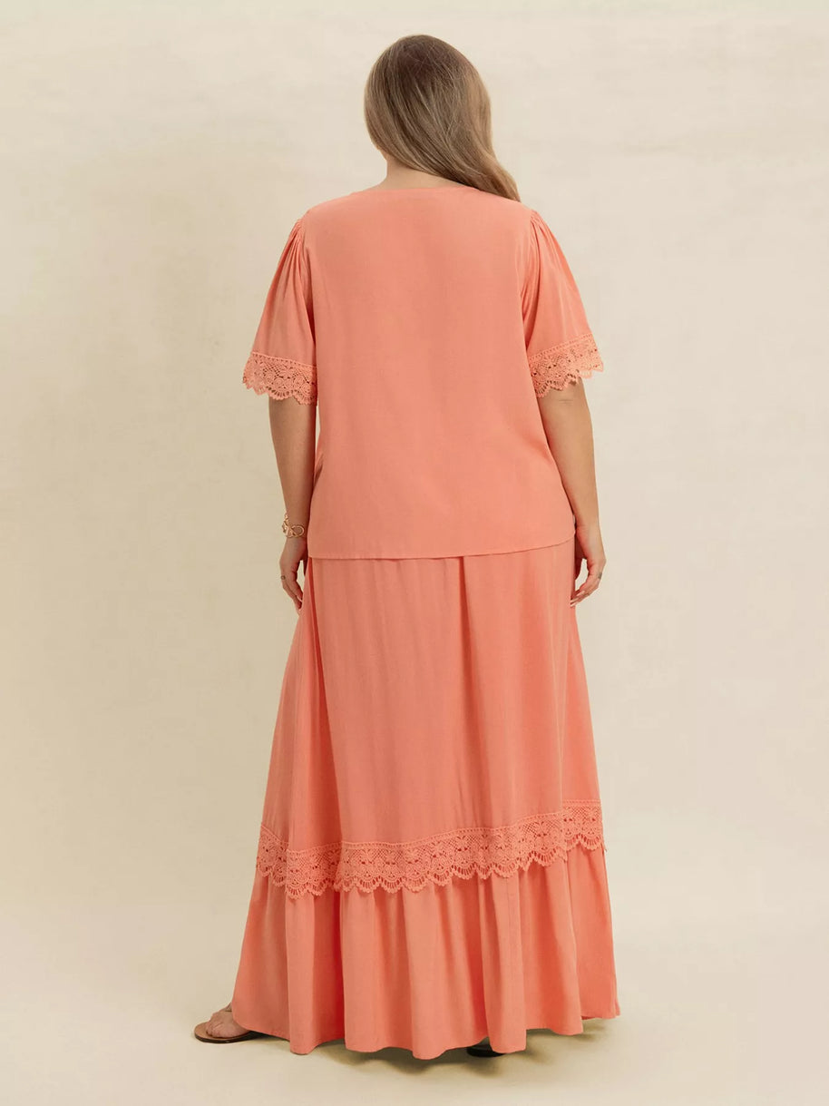 Plus Size Lace Detail Tie Neck Top and Skirt Set-2 piece set-Trendsi-[option4]-[option5]-[option6]-[option7]-[option8]-Shop-Boutique-Clothing-for-Women-Online