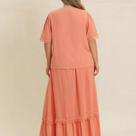 Plus Size Lace Detail Tie Neck Top and Skirt Set-2 piece set-Trendsi-[option4]-[option5]-[option6]-[option7]-[option8]-Shop-Boutique-Clothing-for-Women-Online