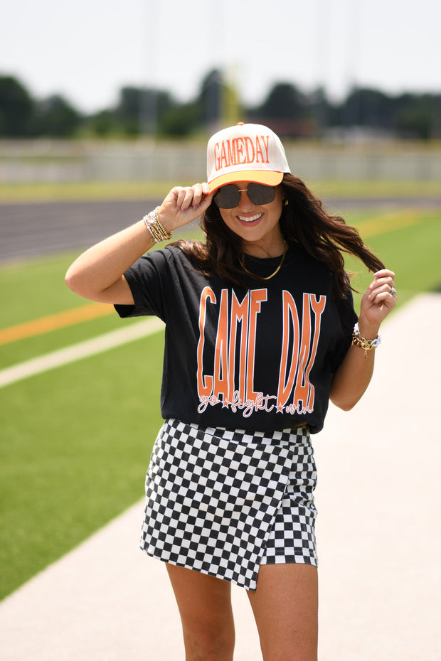 Orange Game Day Go Fight Win Tee-P&PD Wholesale-[option4]-[option5]-[option6]-[option7]-[option8]-Shop-Boutique-Clothing-for-Women-Online