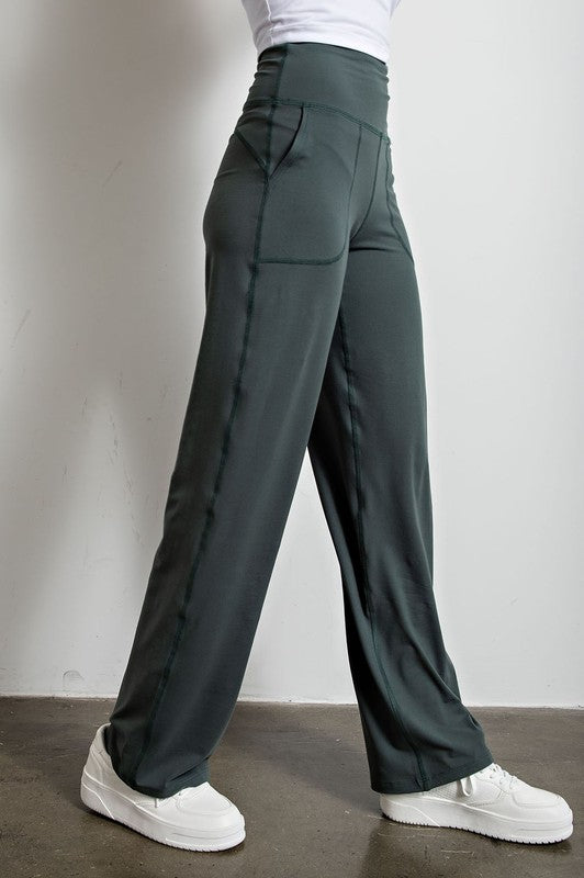 Rae Mode Butter Straight Leg Pants-Rae Mode-Smoked Spruce-S-[option4]-[option5]-[option6]-[option7]-[option8]-Shop-Boutique-Clothing-for-Women-Online