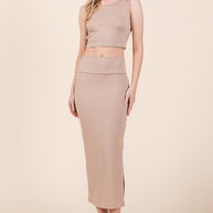 Twist Back Heavy Ribbed Skirt Set-Orange Farm Clothing-[option4]-[option5]-[option6]-[option7]-[option8]-Shop-Boutique-Clothing-for-Women-Online