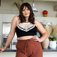 Plus Size Crochet Lace High Neck Bralette-Leto Accessories-Black-XL-[option4]-[option5]-[option6]-[option7]-[option8]-Shop-Boutique-Clothing-for-Women-Online