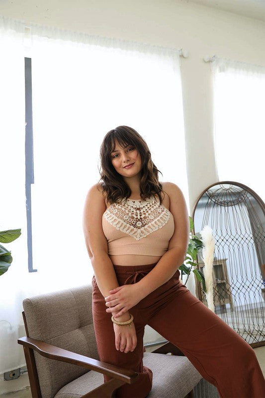 Plus Size Crochet Lace High Neck Bralette-Leto Accessories-[option4]-[option5]-[option6]-[option7]-[option8]-Shop-Boutique-Clothing-for-Women-Online