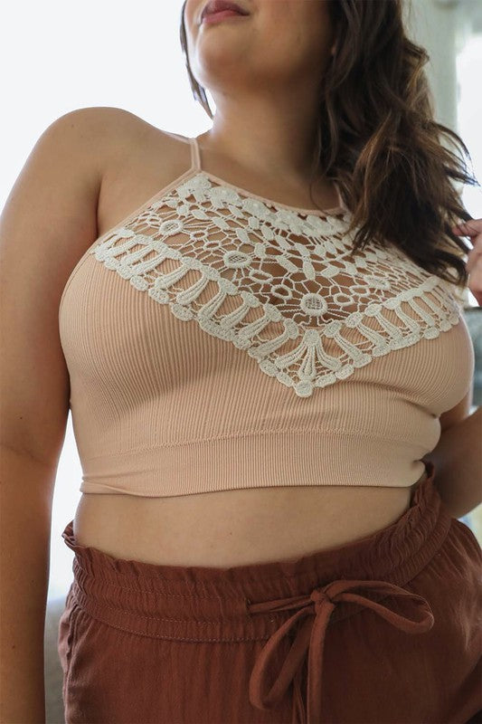 Plus Size Crochet Lace High Neck Bralette-Leto Accessories-[option4]-[option5]-[option6]-[option7]-[option8]-Shop-Boutique-Clothing-for-Women-Online
