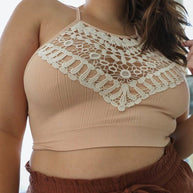 Plus Size Crochet Lace High Neck Bralette-Leto Accessories-[option4]-[option5]-[option6]-[option7]-[option8]-Shop-Boutique-Clothing-for-Women-Online