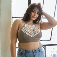 Plus Size Crochet Lace High Neck Bralette-Leto Accessories-[option4]-[option5]-[option6]-[option7]-[option8]-Shop-Boutique-Clothing-for-Women-Online