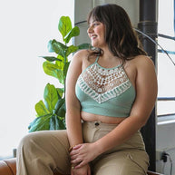 Plus Size Crochet Lace High Neck Bralette-Leto Accessories-Sage-XL-[option4]-[option5]-[option6]-[option7]-[option8]-Shop-Boutique-Clothing-for-Women-Online