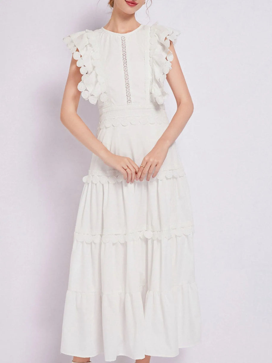 Sleeveless Ruffled Tiered Dress with Embroidered Trim-dresses-Trendsi-[option4]-[option5]-[option6]-[option7]-[option8]-Shop-Boutique-Clothing-for-Women-Online