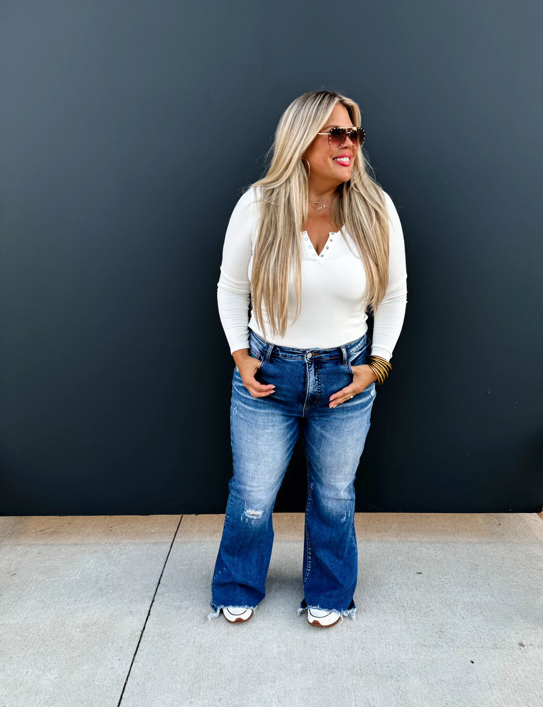 PREORDER: Blakeley Rebel Tummy Control Flare Jeans-The Bee Chic Boutique-[option4]-[option5]-[option6]-[option7]-[option8]-Shop-Boutique-Clothing-for-Women-Online