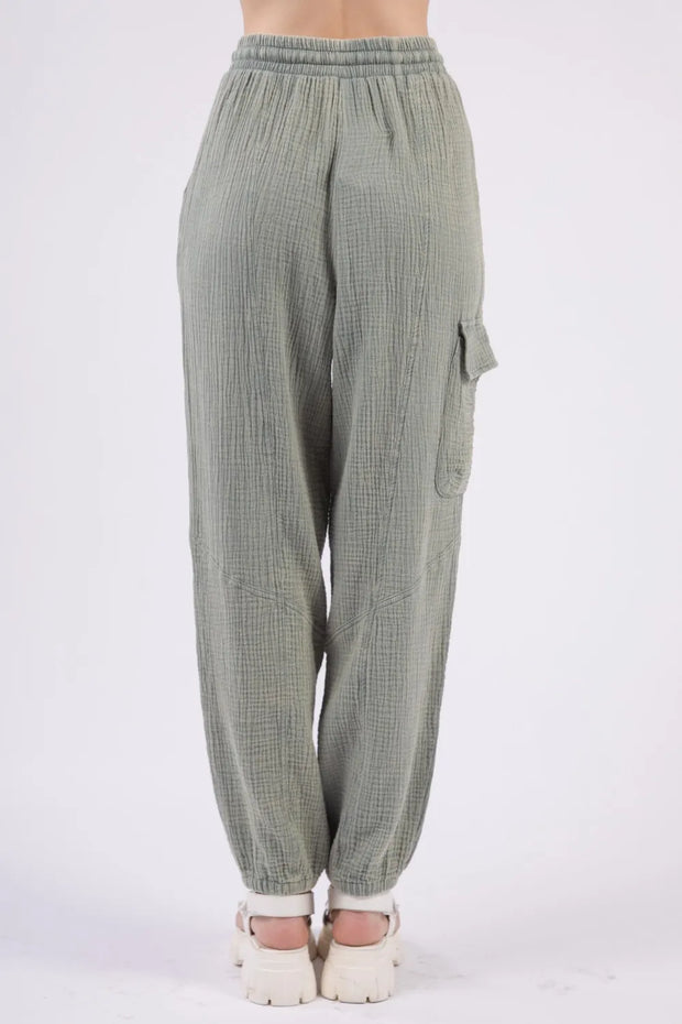 VERY J Washed Woven Crinkle Gauze Drawstring Pants-pants-Trendsi-[option4]-[option5]-[option6]-[option7]-[option8]-Shop-Boutique-Clothing-for-Women-Online