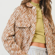 HYFVE Zebra Print Snap Down Long Sleeve Shacket-Jacket-Trendsi-[option4]-[option5]-[option6]-[option7]-[option8]-Shop-Boutique-Clothing-for-Women-Online