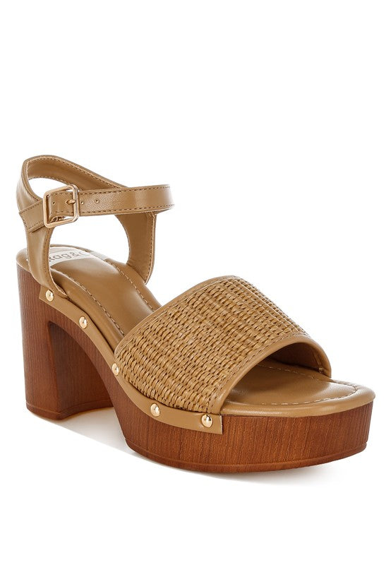 Mazaro Raffia Chunky Sandals-Rag Company-[option4]-[option5]-[option6]-[option7]-[option8]-Shop-Boutique-Clothing-for-Women-Online