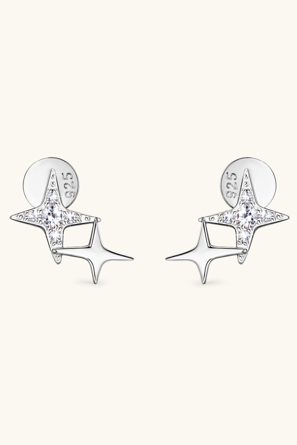 Moissanite 925 Sterling Silver Star Shape Earrings-Trendsi-Silver-One Size-[option4]-[option5]-[option6]-[option7]-[option8]-Shop-Boutique-Clothing-for-Women-Online
