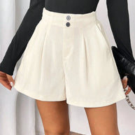 High Waisted Corduroy Shorts-Shorts-Trendsi-[option4]-[option5]-[option6]-[option7]-[option8]-Shop-Boutique-Clothing-for-Women-Online