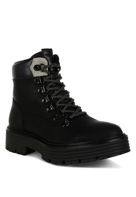 Boskoff Lace-Up Chunky Warm Ankle Boots-Rag Company-[option4]-[option5]-[option6]-[option7]-[option8]-Shop-Boutique-Clothing-for-Women-Online