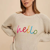 Annie Wear HELLO Embroidered Raglan Sleeve Sweater-Sweaters-Trendsi-[option4]-[option5]-[option6]-[option7]-[option8]-Shop-Boutique-Clothing-for-Women-Online