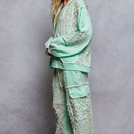 POL Exposed Seam Button Down Hooded Jacket with Lace Detail-Jacket-Trendsi-[option4]-[option5]-[option6]-[option7]-[option8]-Shop-Boutique-Clothing-for-Women-Online