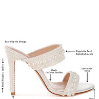 Ambrin Pearl Embellished Slip On Stiletto Heels-Rag Company-[option4]-[option5]-[option6]-[option7]-[option8]-Shop-Boutique-Clothing-for-Women-Online