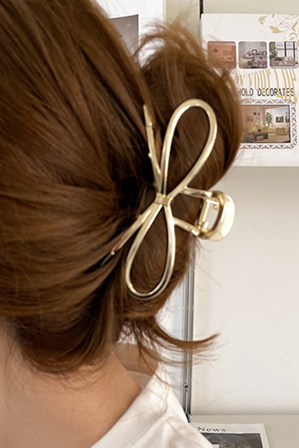 Gold Casual Bowknot Shape Metal Claw Clip-Hairband-Shewin-Gold-ONE SIZE-[option4]-[option5]-[option6]-[option7]-[option8]-Shop-Boutique-Clothing-for-Women-Online