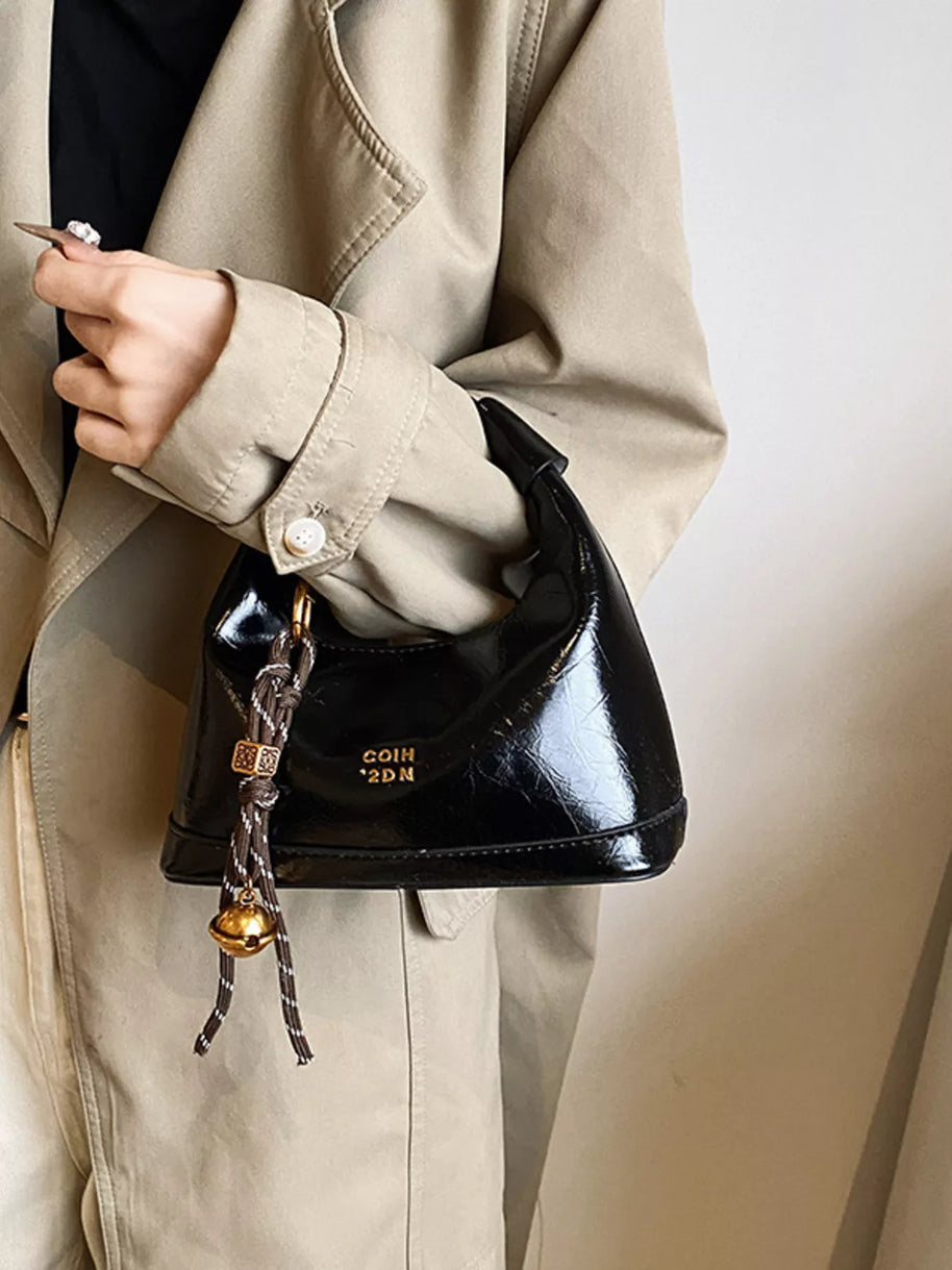 Leather Crossbody Bag with Charm-handbag-Trendsi-Black-One Size-[option4]-[option5]-[option6]-[option7]-[option8]-Shop-Boutique-Clothing-for-Women-Online