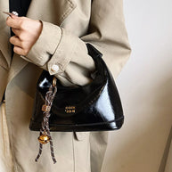 Leather Crossbody Bag with Charm-handbag-Trendsi-Black-One Size-[option4]-[option5]-[option6]-[option7]-[option8]-Shop-Boutique-Clothing-for-Women-Online