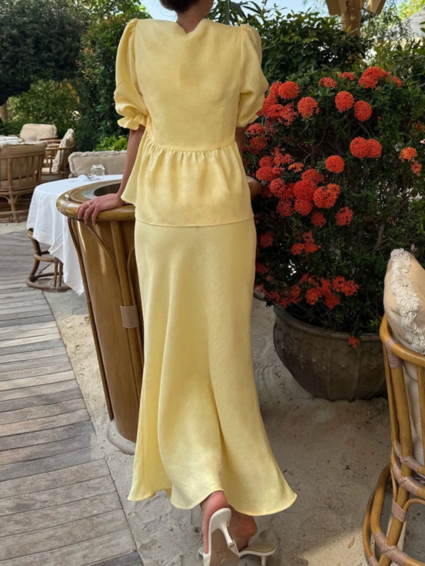 Tie Front Peplum Top and Skirt Set-Sets-Trendsi-[option4]-[option5]-[option6]-[option7]-[option8]-Shop-Boutique-Clothing-for-Women-Online