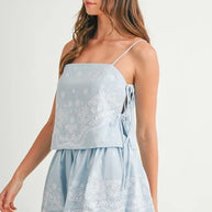 MABLE Embroidered Crop Cami and Balloon Mini Skirt Set-Sets-Trendsi-[option4]-[option5]-[option6]-[option7]-[option8]-Shop-Boutique-Clothing-for-Women-Online