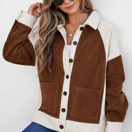 Colorblock Fleece Patchwork Button Down Shacket-JUNIPER BLVD-[option4]-[option5]-[option6]-[option7]-[option8]-Shop-Boutique-Clothing-for-Women-Online