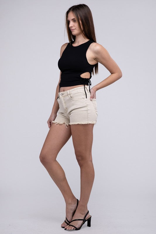 Zenana Acid Washed Frayed Cutoff Hem Shorts-ZENANA-[option4]-[option5]-[option6]-[option7]-[option8]-Shop-Boutique-Clothing-for-Women-Online