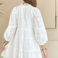 ADORA Lace Detail Tiered Eyelet V-Neck Babydoll Dress-Dresses-Trendsi-[option4]-[option5]-[option6]-[option7]-[option8]-Shop-Boutique-Clothing-for-Women-Online