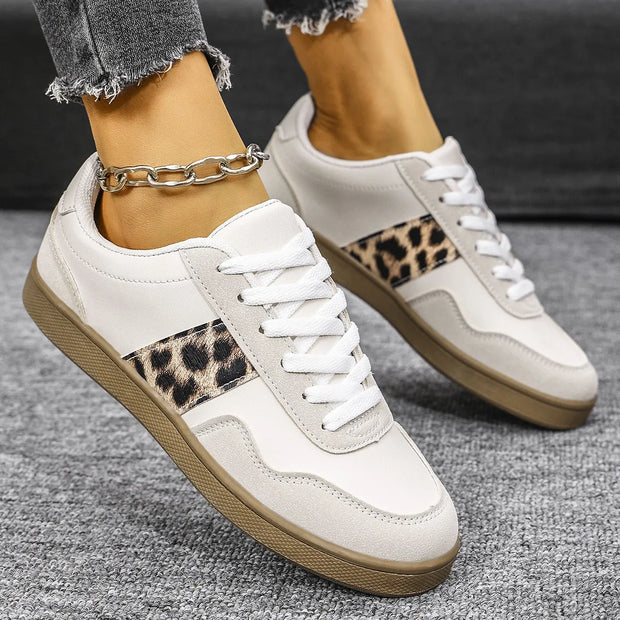 Leopard Lace Up Round Toe Sneakers-120 Sneakers-Trendsi-[option4]-[option5]-[option6]-[option7]-[option8]-Shop-Boutique-Clothing-for-Women-Online