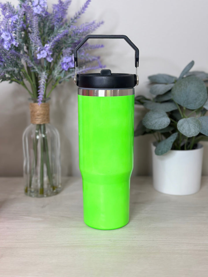 30oz Neon Tumblers with Handle-JuliaRoseWholesale-Neon Green-[option4]-[option5]-[option6]-[option7]-[option8]-Shop-Boutique-Clothing-for-Women-Online