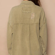 POL Button Down Raw Hem Distressed Shacket-Womens Outerwear/Shacket-Trendsi-[option4]-[option5]-[option6]-[option7]-[option8]-Shop-Boutique-Clothing-for-Women-Online