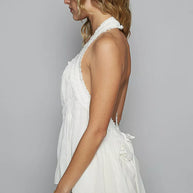 POL Backless Halter Sleeveless Top with Smocking Shirring Detail-Tank Tops & Camis-Trendsi-[option4]-[option5]-[option6]-[option7]-[option8]-Shop-Boutique-Clothing-for-Women-Online