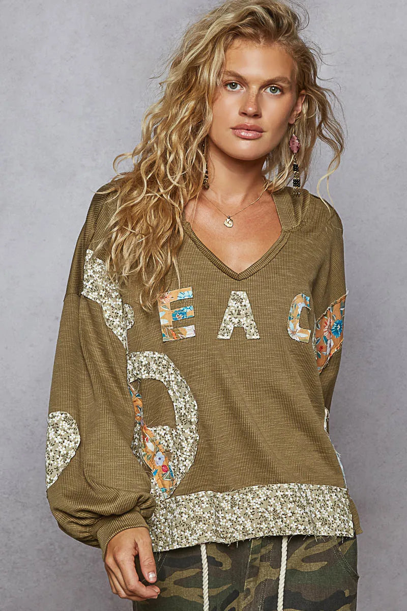 POL Peace Patch Floral Long Sleeve Hoodie-Sweatshirts-Trendsi-[option4]-[option5]-[option6]-[option7]-[option8]-Shop-Boutique-Clothing-for-Women-Online