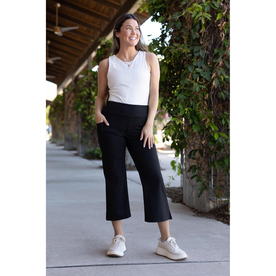 The Gabriella -Black High Waisted Gaucho Pants-JuliaRoseWholesale-[option4]-[option5]-[option6]-[option7]-[option8]-Shop-Boutique-Clothing-for-Women-Online