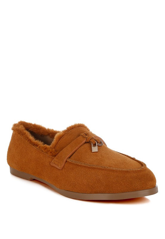 Ohrid Suede & Faux Fur Flat Loafers-Rag Company-[option4]-[option5]-[option6]-[option7]-[option8]-Shop-Boutique-Clothing-for-Women-Online