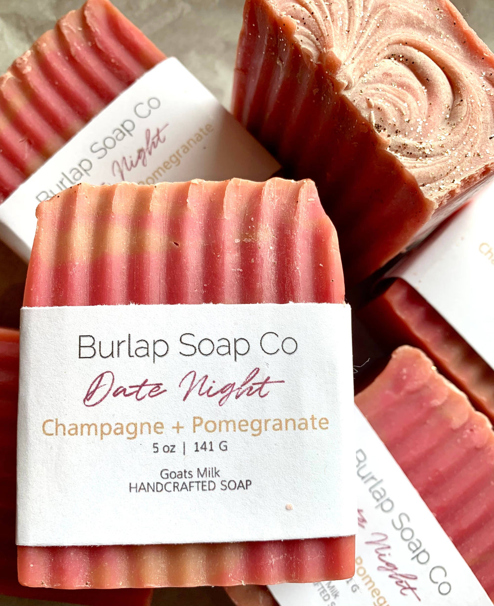 “Date Night” Champagne + Pomegranate Goats Milk Soap-Burlap Soap Co-[option4]-[option5]-[option6]-[option7]-[option8]-Shop-Boutique-Clothing-for-Women-Online