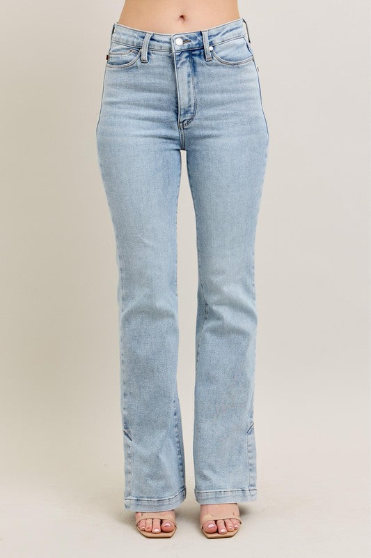 Judy Blue Tummy Control Vintage Wash Side Slit Slim Boot Jeans-Trendsi-Light-0(24)-[option4]-[option5]-[option6]-[option7]-[option8]-Shop-Boutique-Clothing-for-Women-Online