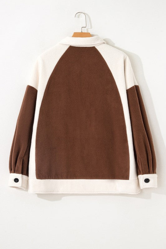 Colorblock Fleece Patchwork Button Down Shacket-JUNIPER BLVD-[option4]-[option5]-[option6]-[option7]-[option8]-Shop-Boutique-Clothing-for-Women-Online