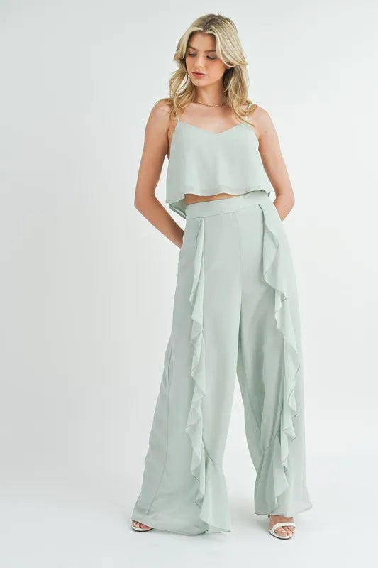 MABLE Crop Cami and Ruffled Wide Leg Pants Set-two piece set-Trendsi-[option4]-[option5]-[option6]-[option7]-[option8]-Shop-Boutique-Clothing-for-Women-Online