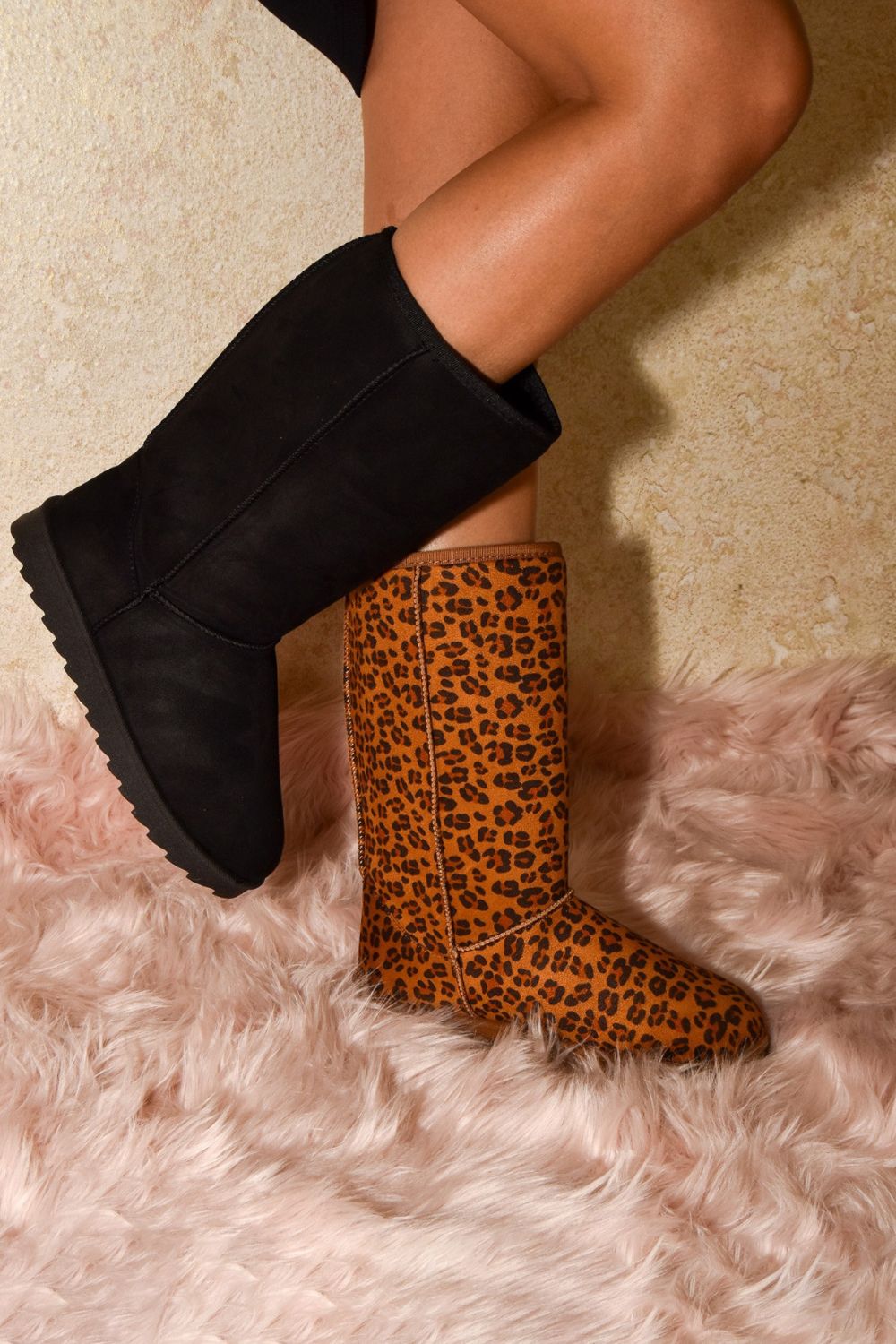 WILD DIVA Leopard Suede Round Toe Boots-Trendsi-Leopard-6-[option4]-[option5]-[option6]-[option7]-[option8]-Shop-Boutique-Clothing-for-Women-Online