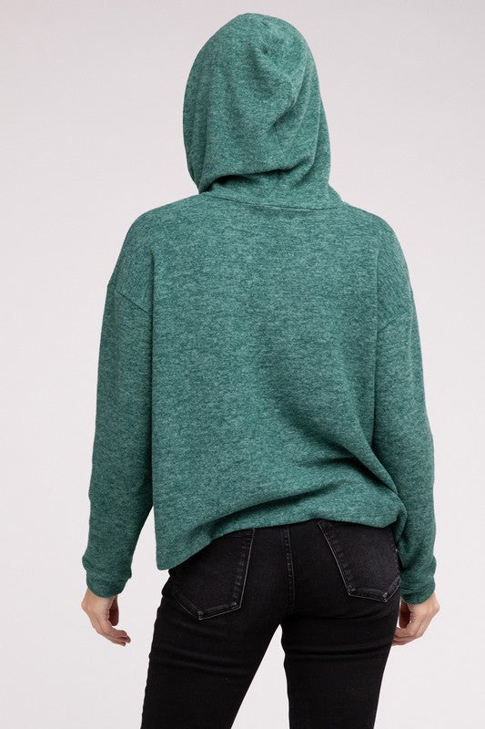 Zenana Hooded Brushed Melange Hacci Sweater-ZENANA-[option4]-[option5]-[option6]-[option7]-[option8]-Shop-Boutique-Clothing-for-Women-Online