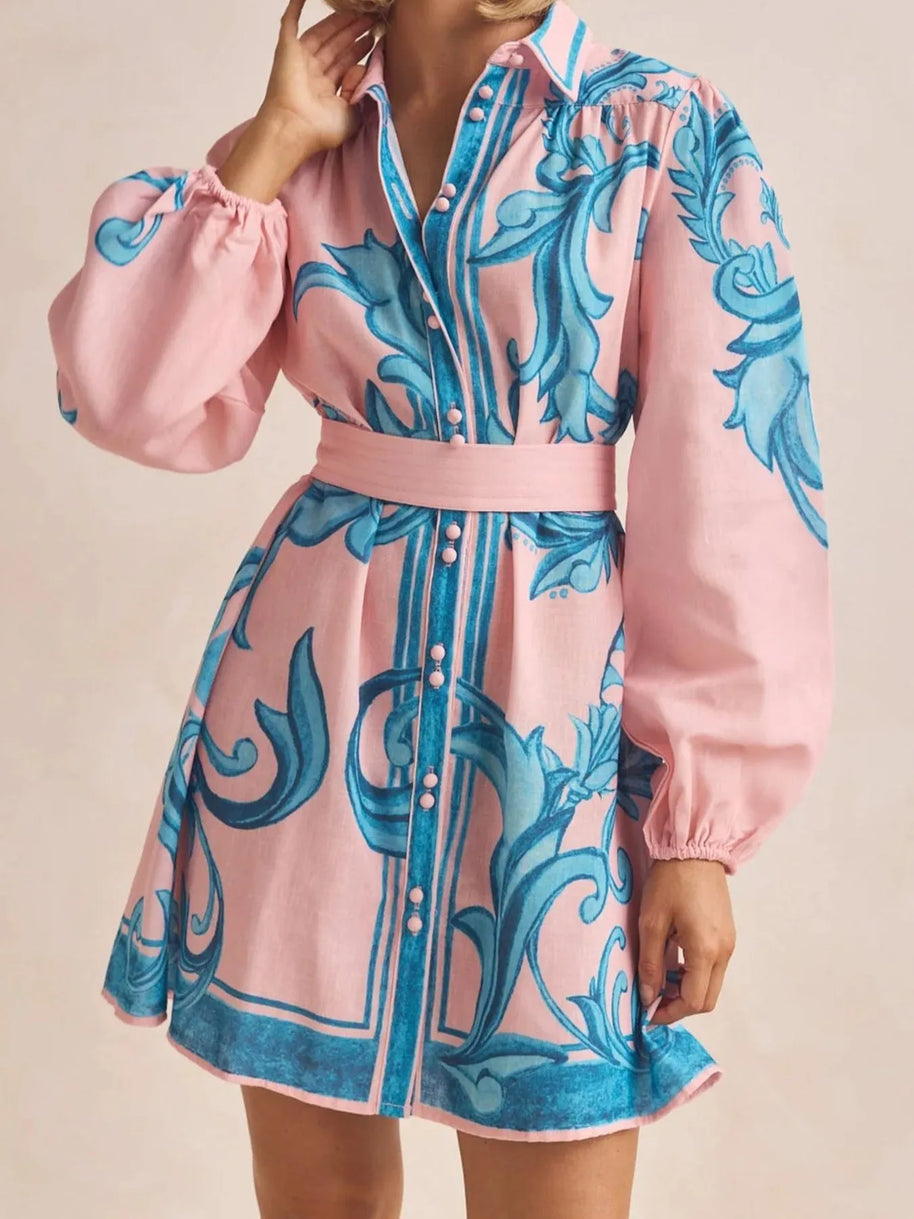 Printed Long Sleeve Shirt Dress-Dresses-Trendsi-[option4]-[option5]-[option6]-[option7]-[option8]-Shop-Boutique-Clothing-for-Women-Online