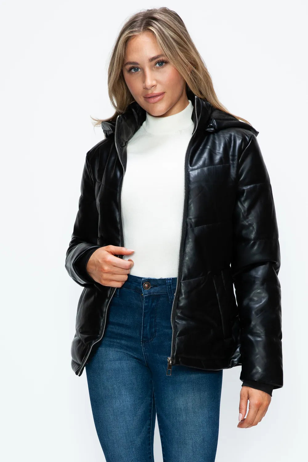 How Dare U Pocketed Zip Up Puffer Jacket with Removable Hood-Coats & Jackets-Trendsi-[option4]-[option5]-[option6]-[option7]-[option8]-Shop-Boutique-Clothing-for-Women-Online